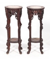 PAIR OF CHINESE CARVED ROSEWOO