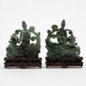 PAIR OF CHINESE CARVED SAUSSUR