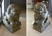 PAIR OF CHINESE CARVED SOAPSTO