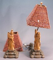 PAIR OF CHINESE CARVED SOAPSTO