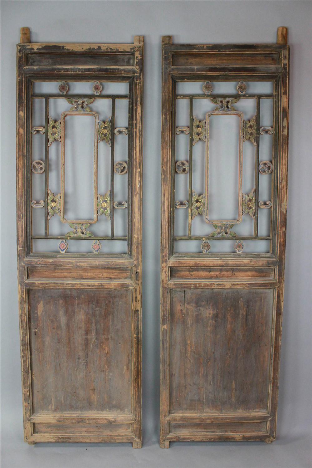 PAIR OF CHINESE CARVED SOFTWOOD