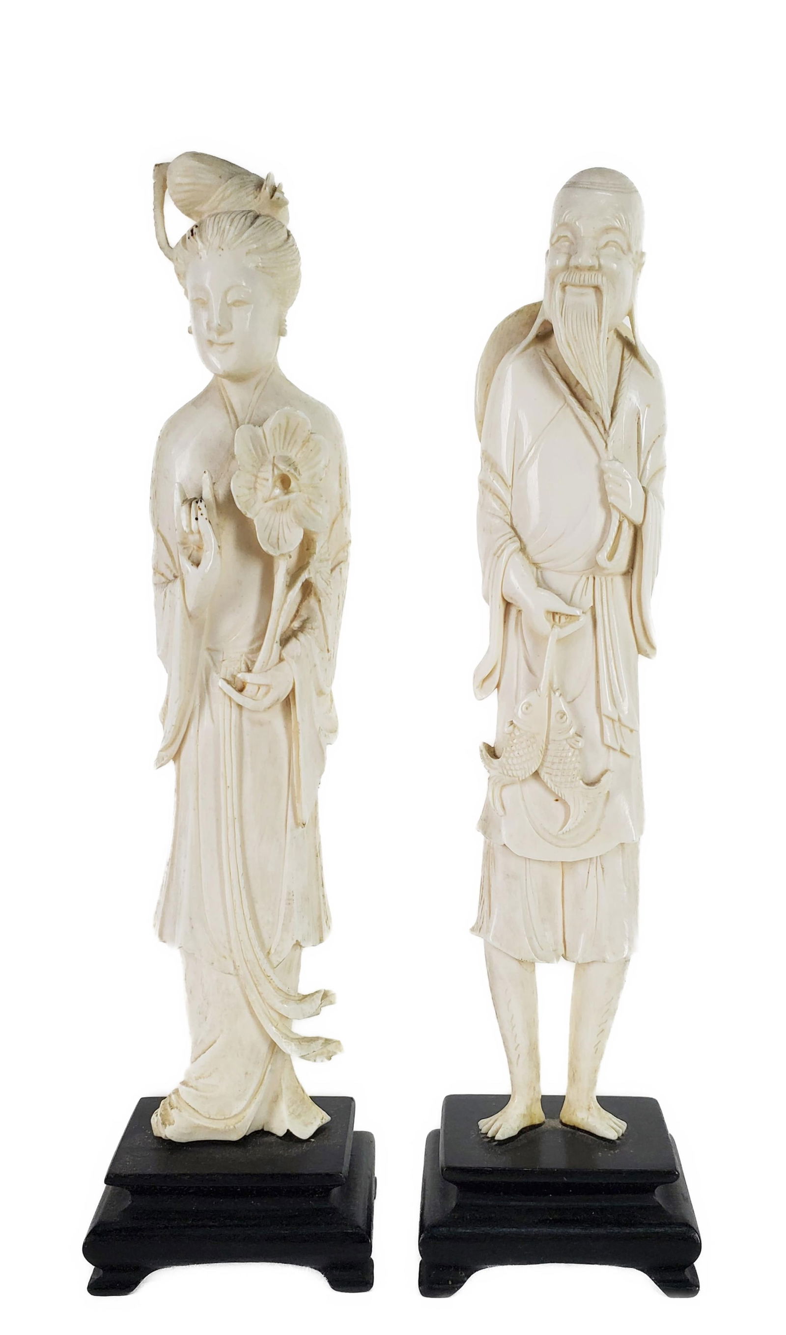 PAIR OF CHINESE CARVED STANDING