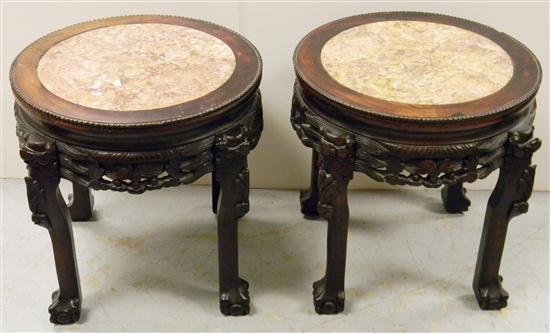 Pair of Chinese carved stands  c.