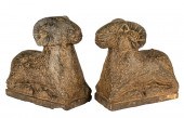 PAIR OF CHINESE CARVED STONE R