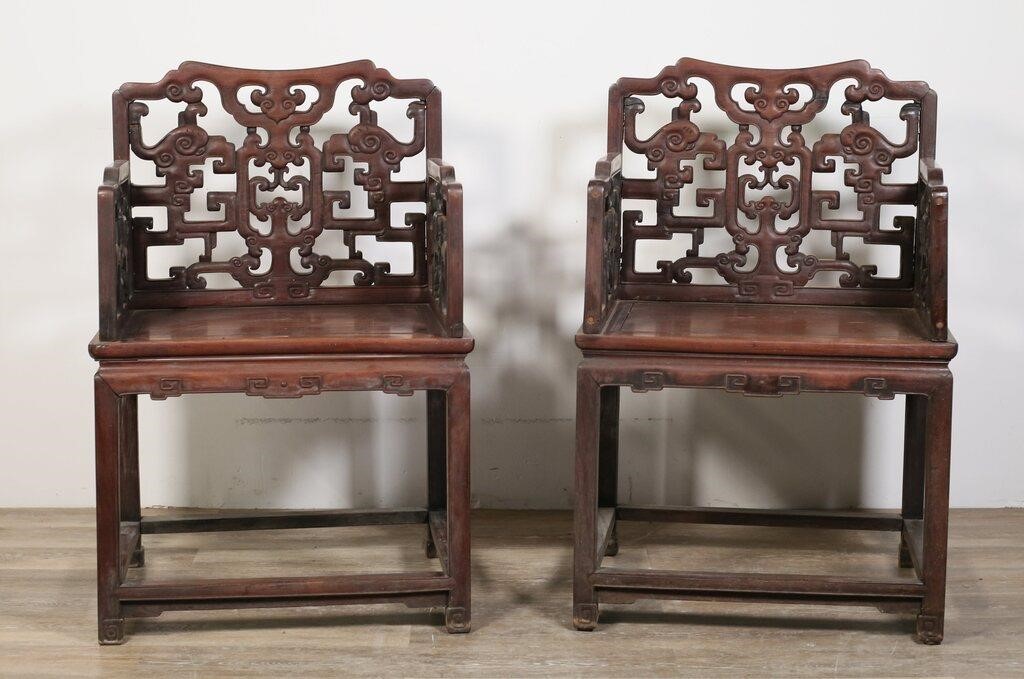 PAIR OF CHINESE CARVED WEDDING
