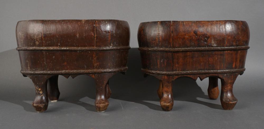 PAIR OF CHINESE CARVED WOOD FOOT