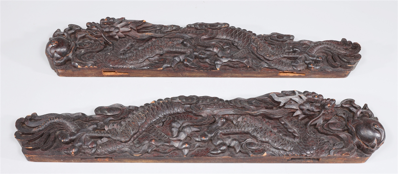 Pair of Chinese carved wood