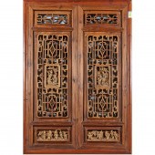 PAIR OF CHINESE CARVED WOOD WI