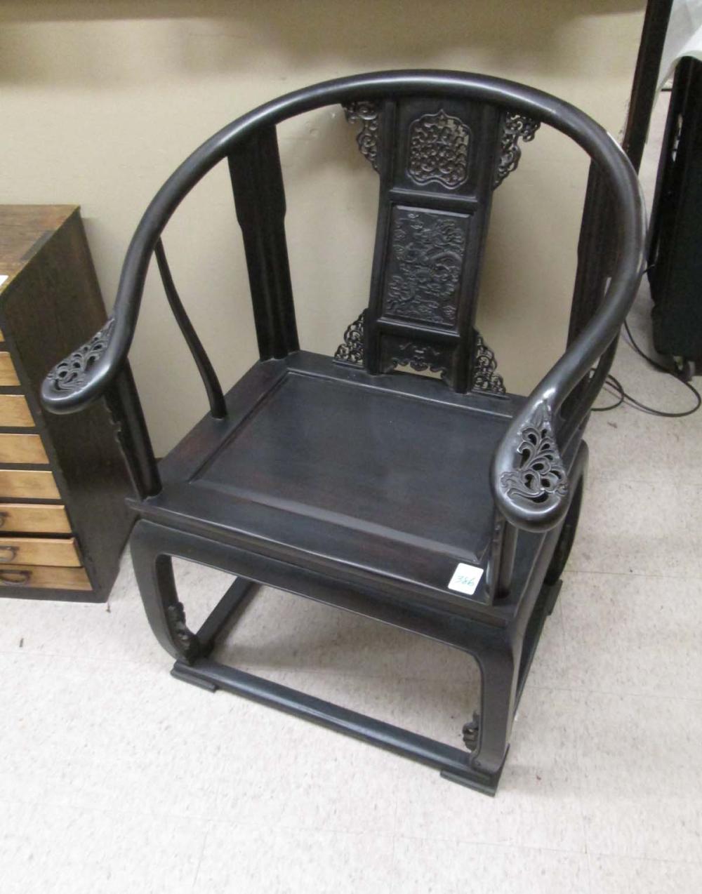 PAIR OF CHINESE CARVED ZITAN WOOD