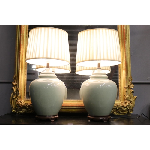 Pair of Chinese celadon crackle