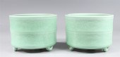 Pair of Chinese celadon glazed