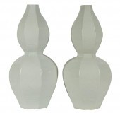 PAIR OF CHINESE CELADON-GLAZED