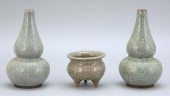 PAIR OF CHINESE CELADON GUAN W