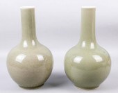 PAIR OF CHINESE CELADON INCISE