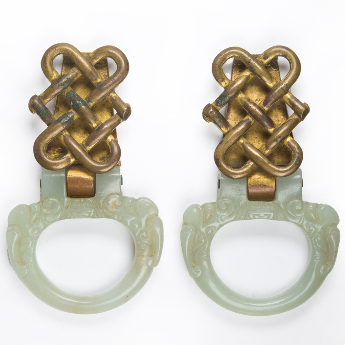 PAIR OF CHINESE CELADON JADE BELT