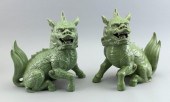 PAIR OF CHINESE CELADON PORCEL