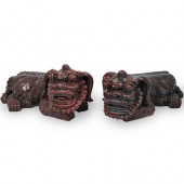 PAIR OF CHINESE CERAMIC GLAZED