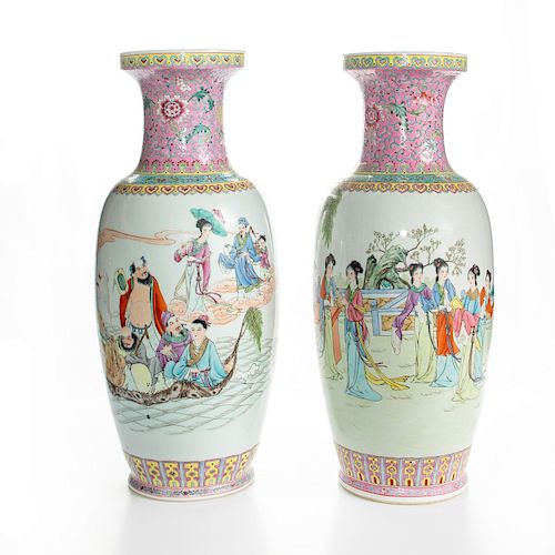PAIR OF CHINESE CERAMIC VASESOrnate