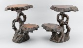 PAIR OF CHINESE CHIP-CARVED AN