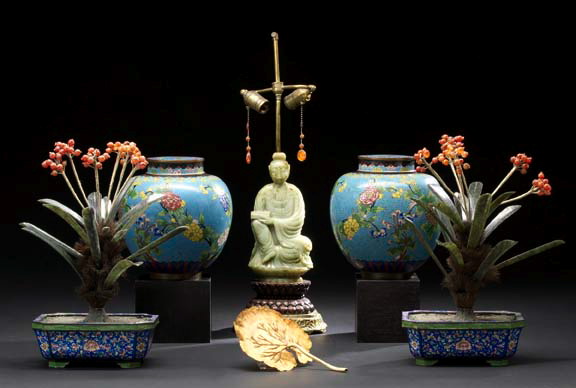 Pair of Chinese Cloisonne Covered
