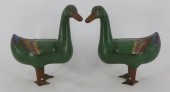 PAIR OF CHINESE CLOISONNE DUCK