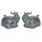PAIR OF CHINESE CLOISONNE ENAM