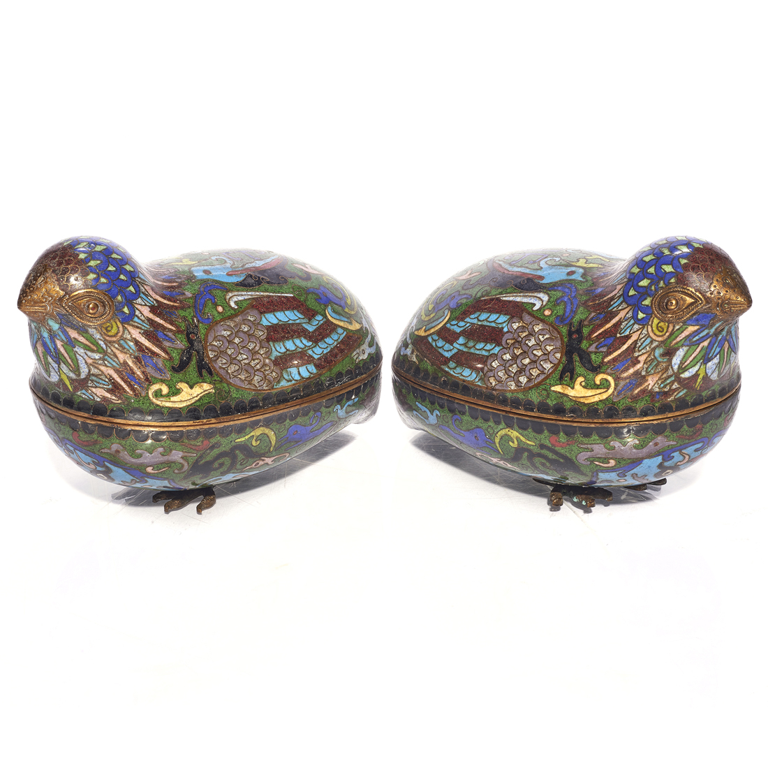 PAIR OF CHINESE CLOISONNE ENAMEL