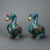 PAIR OF CHINESE CLOISONNE ENAM