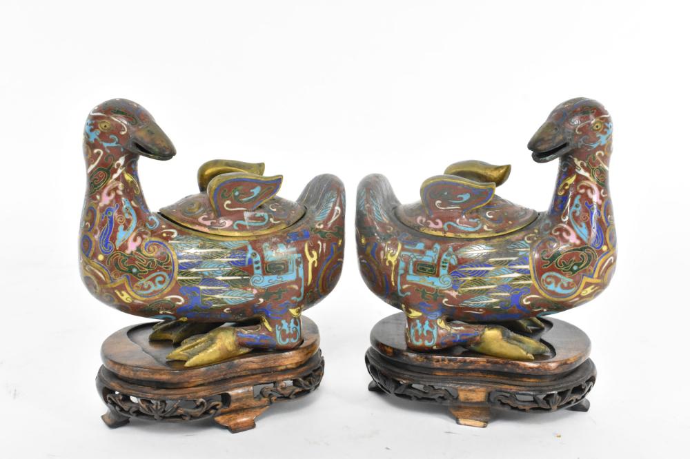 PAIR OF CHINESE CLOISONNE ENAMEL