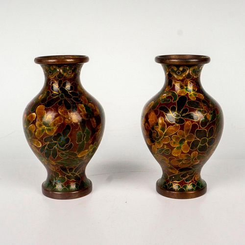 PAIR OF CHINESE CLOISONNE FLORAL