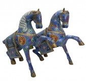 PAIR OF CHINESE CLOISONNE HORS