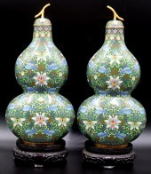 PAIR OF CHINESE CLOISONNE LIDD