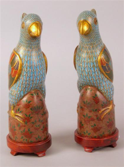 Pair of Chinese cloisonne models of