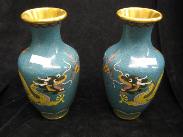 Pair of Chinese Cloisonne Vases