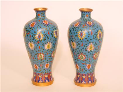 Pair of Chinese cloisonne