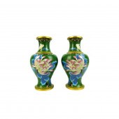 PAIR OF CHINESE CLOISONNE VASE