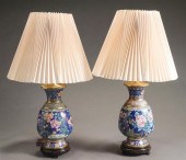 PAIR OF CHINESE CLOISSONE ENAM