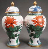 PAIR OF CHINESE CLOSOINNE ENAM