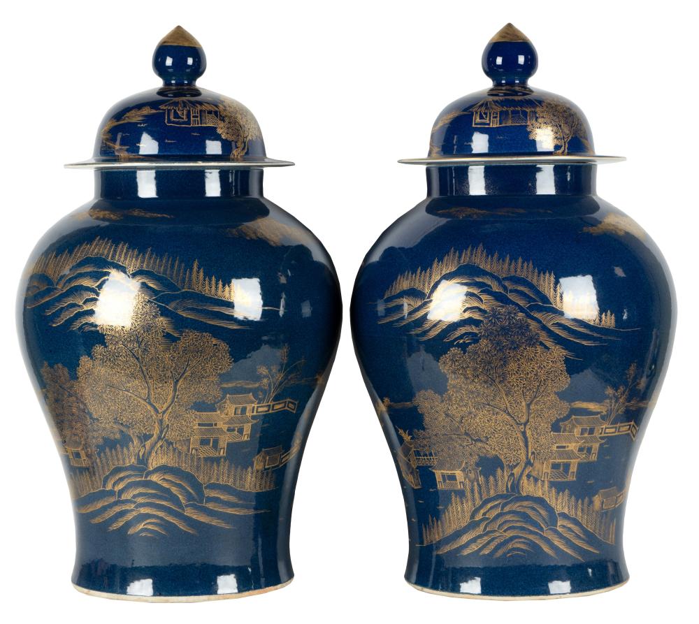 PAIR OF CHINESE COBALT-GROUND