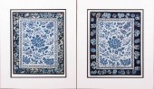 PAIR OF CHINESE COUNTED STITCH
