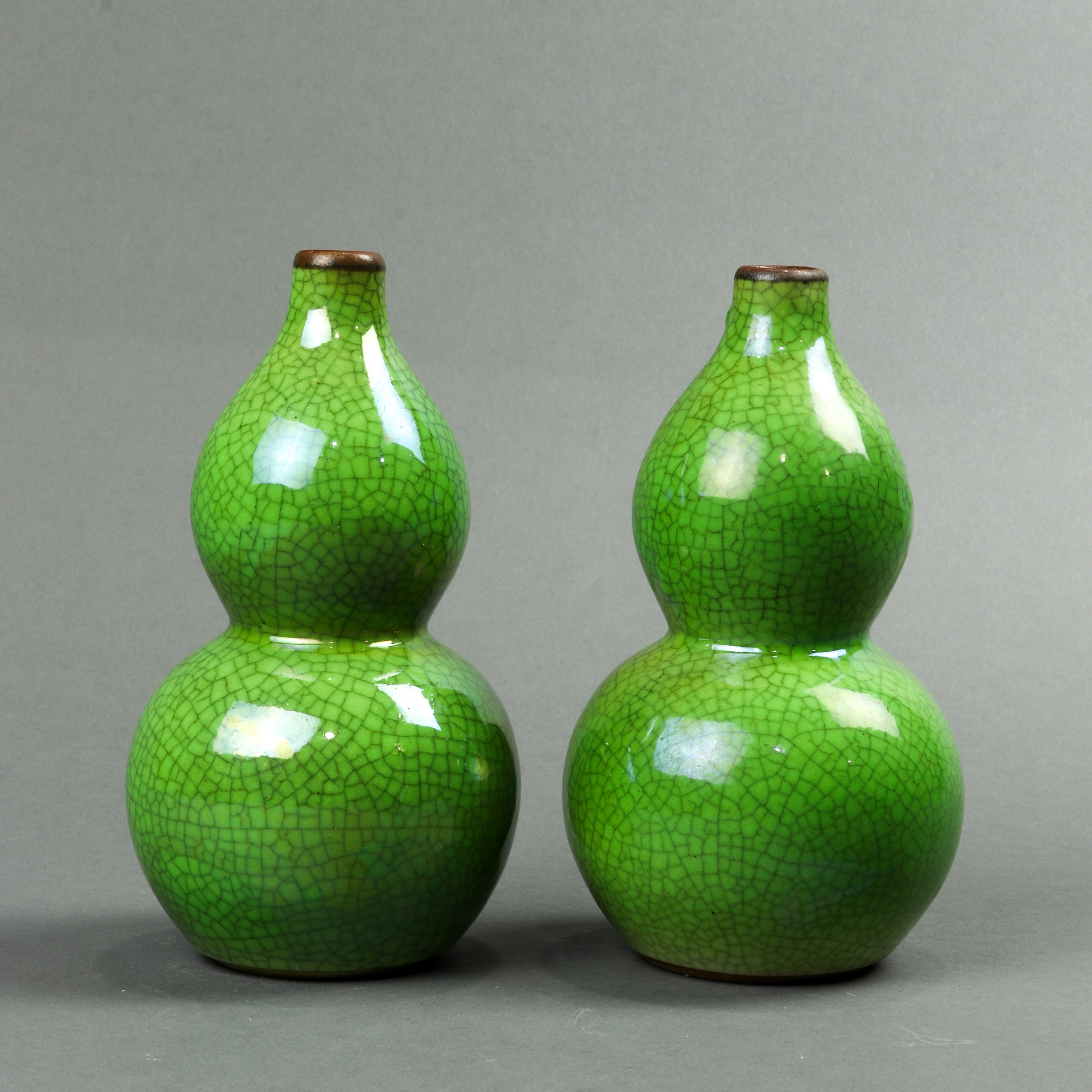 PAIR OF CHINESE CRACKLE GLAZED