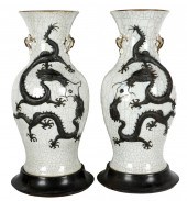 PAIR OF CHINESE CRACKLEWARE DR