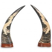 PAIR OF CHINESE DECORATIVE HOR