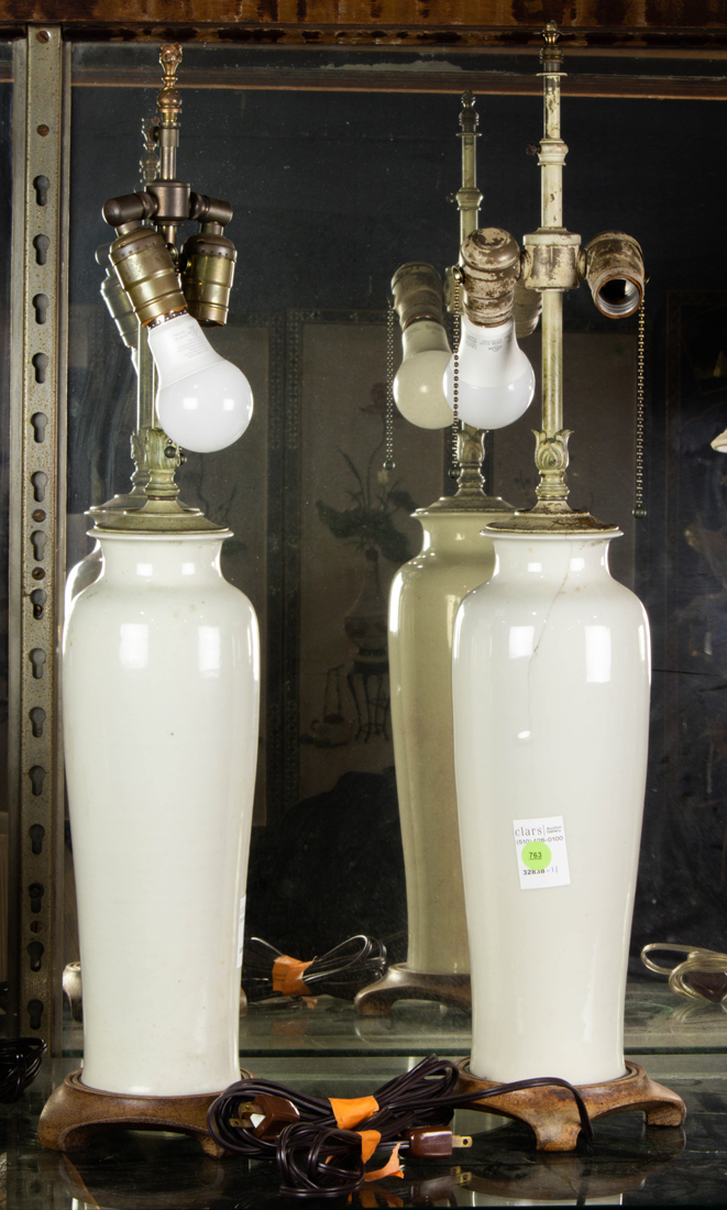 PAIR OF CHINESE DEHUA VASES AS
