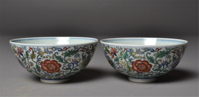 Pair of Chinese Dou Cai Porcelain