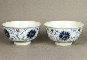 PAIR OF CHINESE DOUCAI LOTUS B
