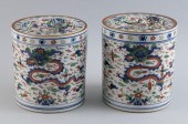 PAIR OF CHINESE DOUCAI PORCELA