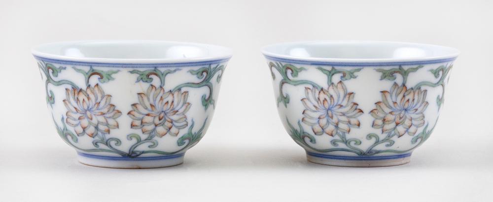 PAIR OF CHINESE DOUCAI PORCELAIN