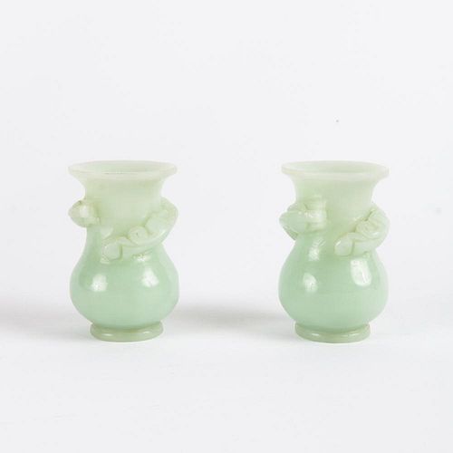 PAIR OF CHINESE DUSHAN JADE