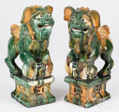 PAIR OF CHINESE EARTHENWARE FO